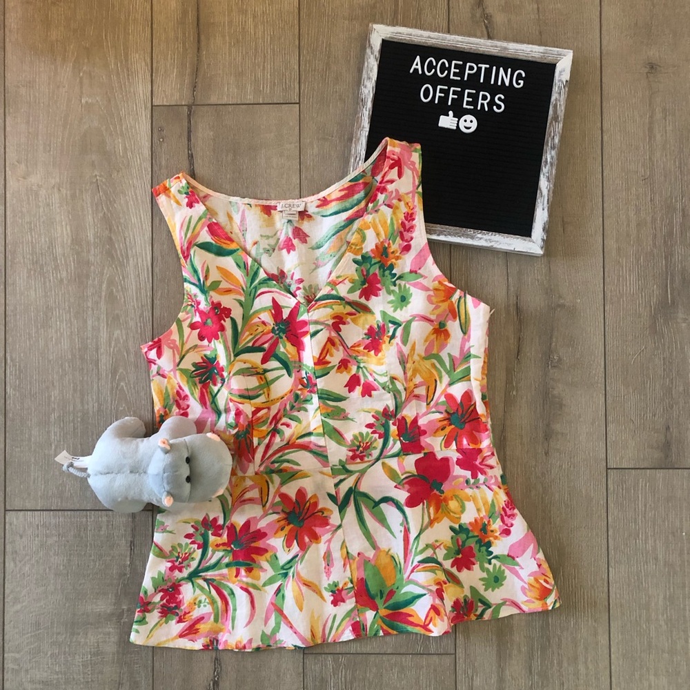J Crew Peplum Sleeveless Top